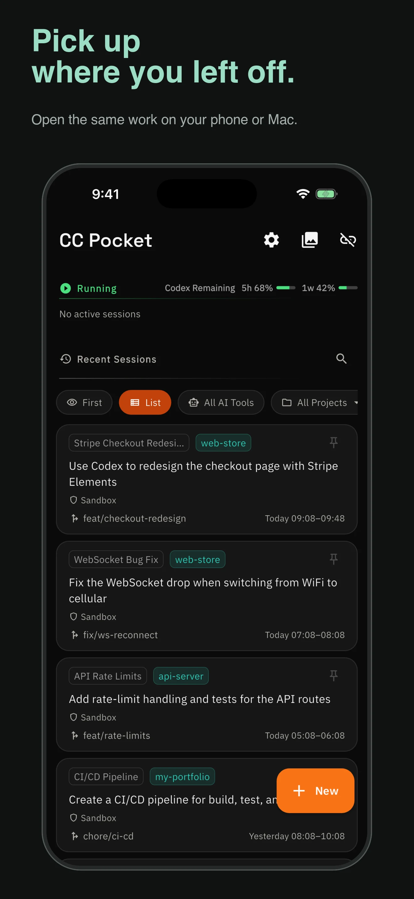 CC Pocket: Codex & Claude screenshot