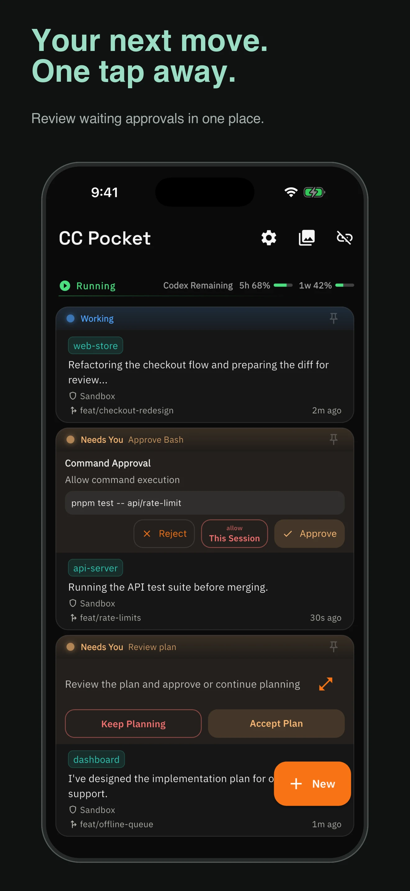 CC Pocket: Codex & Claude screenshot